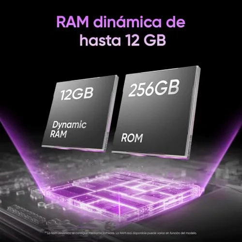 realme ▫️ Smartphone P4 Lite 4G, 4 GB + 256 GB, Ecrã LCD HD de 120 Hz e 6,8", bateria Titan de 6600 mAh, carregamento de 15 W, carregamento reverso de 6 W, classificação IP64 à prova de poeira e água, sistema Next IA, Púlsar Morado (sem carregador) 7