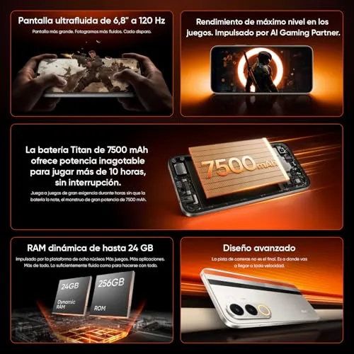realme ▫️ Smartphone P4X 4G, 4 GB + 256 GB, Ecrã LCD de 6,8" a 120 Hz, bateria Titan de 7500 mAh, carregamento rápido de 45 W, carregamento reverso de 6 W, resistência a choques MIL-STD 810H, IP64, sistema Next IA, Branco Rally (sem carregador) 2