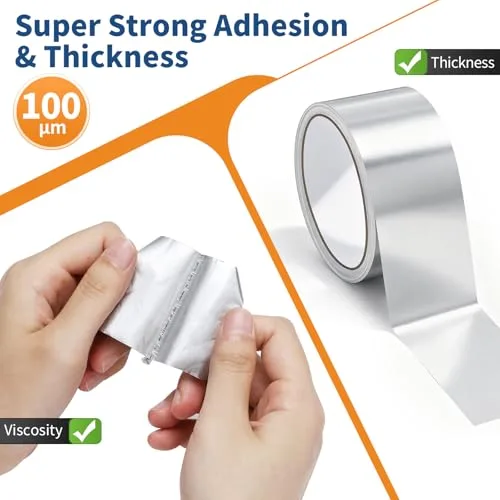 Alyvisun ▫️ 3X10M Fita de alumínio autoadesiva, 50 mm Fita de alumínio impermeável e resistente ao calor para tubagens 3