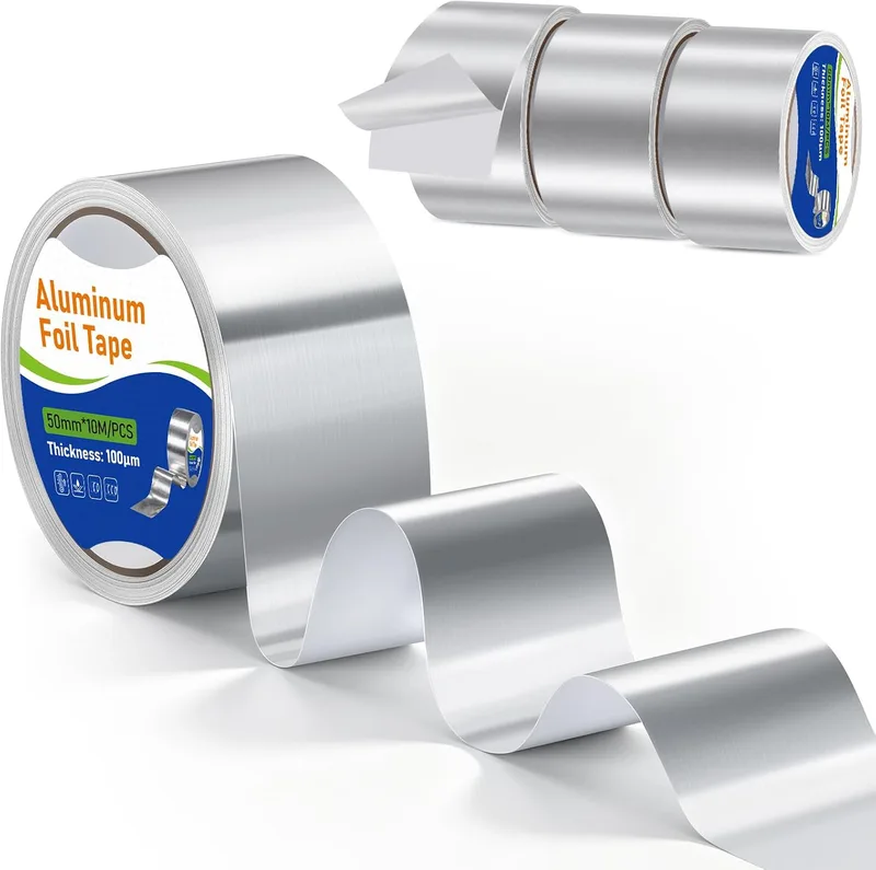 Alyvisun ▫️ 3X10M Fita de alumínio autoadesiva, 50 mm Fita de alumínio impermeável e resistente ao calor para tubagens