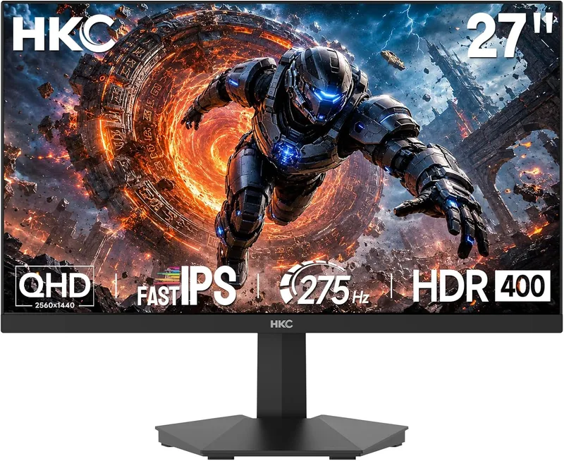 HKC ▫️ Monitor de jogos de 27 polegadas QHD, 260 Hz/275 Hz (OC Fast IPS, 1 ms, HDR400)