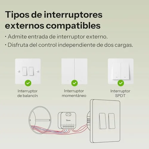 SONOFF ▫️ Mini Duo - Interruptor inteligente Zigbee de 2 canais, Zigbee 3.0, carga total de 16 A, controlo remoto através de um concentrador Zigbee, requer fio neutro, compatível com Alexa/Google (2 4