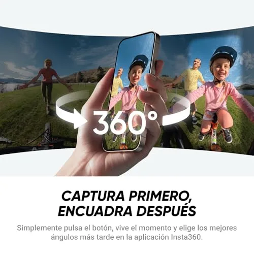 Insta360 ▫️ X4 Air Black Graphite, câmara com resolução 8K e 360°, bastão para selfies invisível, com proteção antivento integrada, grava em primeiro e segundo plano, lentes intercambiáveis, Starter Pack 4