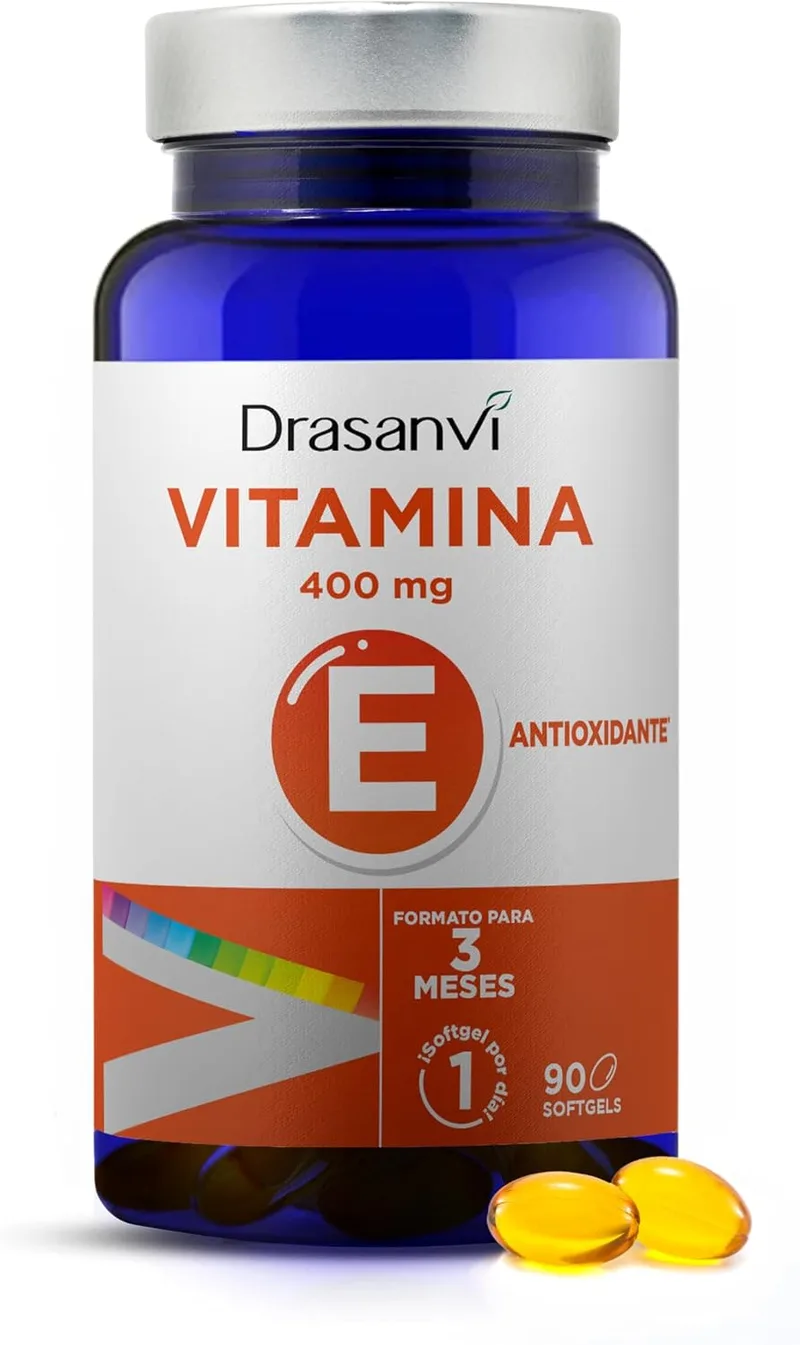 Drasanvi ▫️ Vitamina E Natural 400 mg de Alta Potência em 90 cápsulas sem glúten
