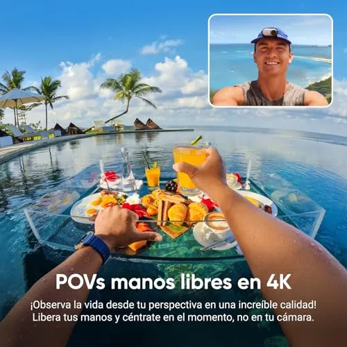 Insta360 ▫️ GO 3S Branca (128 G), Câmara de vlogging 4K, Modo POV sem mãos, bateria com 140 min de autonomia, edição com IA e integração com o Find My, resistente à água até 10 m, montagem em qualquer lugar 3