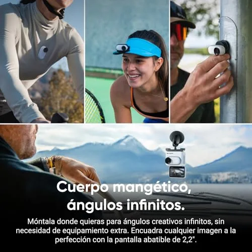 Insta360 ▫️ GO 3S Branca (128 G), Câmara de vlogging 4K, Modo POV sem mãos, bateria com 140 min de autonomia, edição com IA e integração com o Find My, resistente à água até 10 m, montagem em qualquer lugar 4