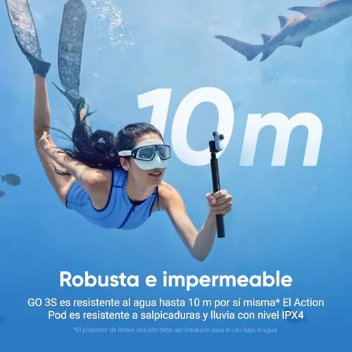 Insta360 ▫️ GO 3S Branca (128 G), Câmara de vlogging 4K, Modo POV sem mãos, bateria com 140 min de autonomia, edição com IA e integração com o Find My, resistente à água até 10 m, montagem em qualquer lugar 6
