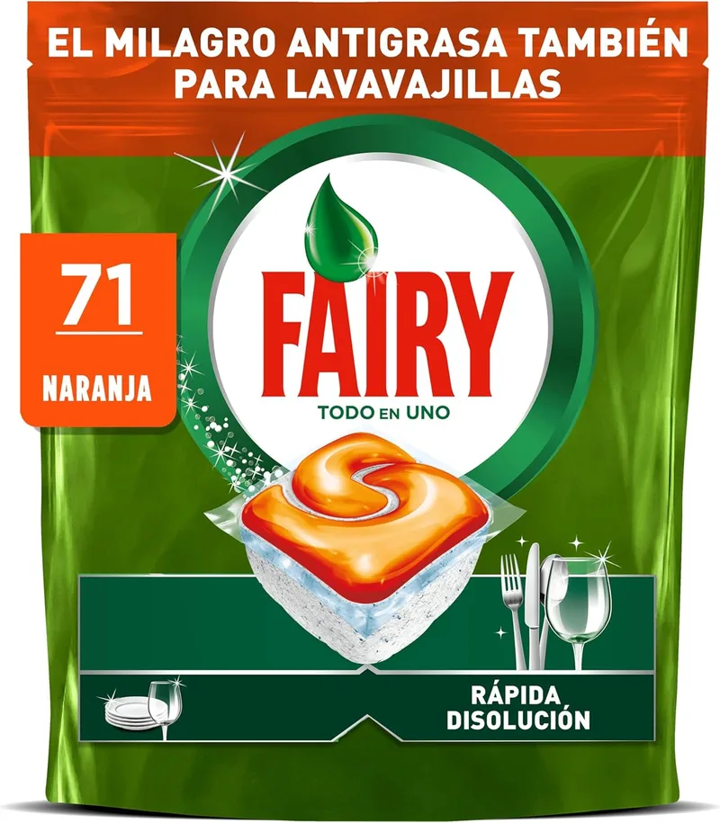 FAIRY ▫️ Original TodoEm1 Cápsulas para Máquina de Lavar Louça Laranja, 71 Cápsulas