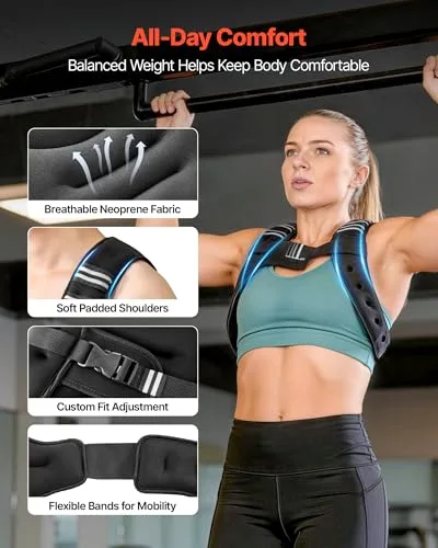 VEVOR ▫️ Colete com pesos de 2,79 kg, colete de treino com pesos, com areia de ferro, fivela ajustável, faixa refletora para treino de força, corrida, fitness e desenvolvimento muscular 3