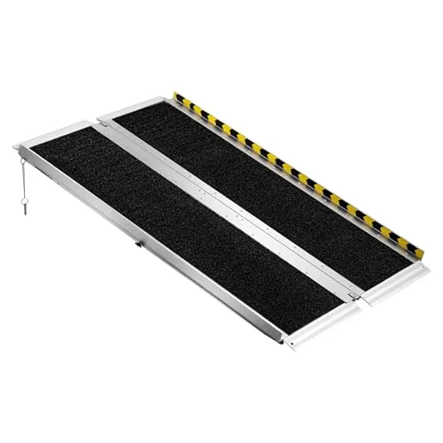 VEVOR ▫️ Rampa dobrável para cadeiras de rodas em alumínio, 1219,2 x 736,6 x 50,8 mm, rampa antiderrapante para soleiras com capacidade de 362,9 kg para portas, andadores, escadas, scooters, entradas, uso diário 4