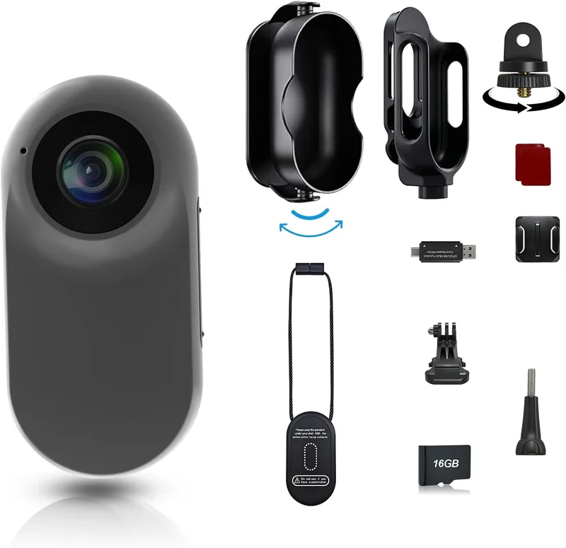 Nvgfelis ▫️ Mini câmara corporal portátil, FHD 1080P, do tamanho de um polegar, resistente à água, com fixação magnética, gravação sem usar as mãos, montagem em qualquer lugar para segurança, trabalho e viagens