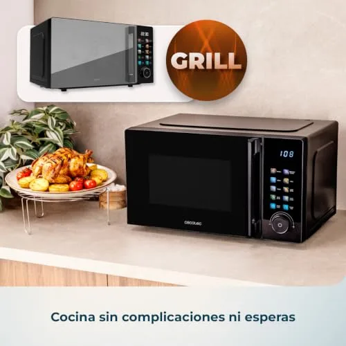 Cecotec ▫️ Micro-ondas de 20 L com grelhador Proclean 6130 Preto. 700 W e grelha de 800 W, 8 programas, 10 níveis de potência, ecrã tátil a cores, descongelação, temporizador, prato giratório de 255 mm 2