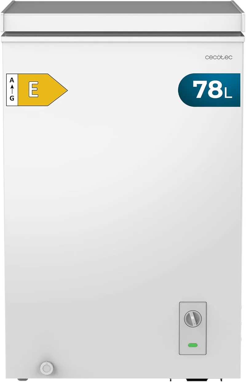 Cecotec ▫️ Congelador Horizontal Bolero CoolMarket Chest 78 Branco E. 78 litros de capacidade, controlo mecânico, termóstato ajustável, cesto organizador, descongelação manual, classe energética E