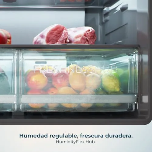 Cecotec ▫️ Frigorífico americano Bolero CoolMarket 4D 503 Black Glass, profundidade 503 L, altura 177,5 cm, largura 85 cm, sistema NoFrost total, motor inverter, Multi AirFlow, ecrã tátil 6