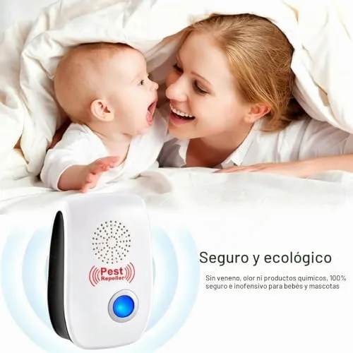 YRHWS ▫️ Repelente ultrassónico de pragas, conjunto de 6 repelentes eletrónicos de mosquitos para controlo de pragas, repelente ultrassónico de mosquitos para interiores, moscas, ratos, baratas, aranhas e roedores 5
