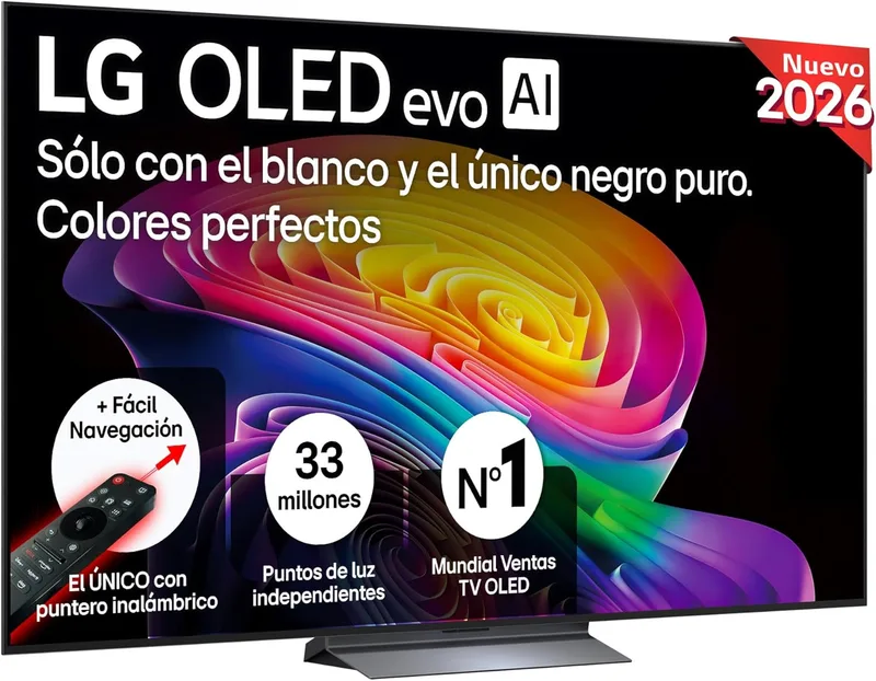 LG ▫️ OLED55C64LA - Smart TV OLED EVO AI de 55" 4K sem reflexos 98,9%, 2026 | OLED evo, Smart TV, WebOS 26, Processador α11 AI Gen3, VRR 165 Hz, Dolby Vision e Atmos, Alexa/Google Assistant, Cinza Escuro