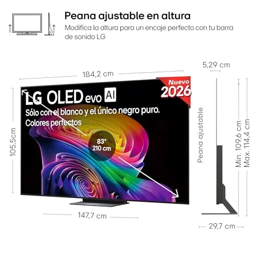 LG ▫️ OLED83C64LA - Smart TV OLED EVO AI de 83" 4K, sem reflexos a 98,9%, 2026 3