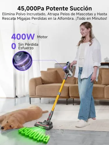 MONSGA ▫️ Vassoura Aspiradora sem Fio 45 kPa/50 min, Aspiradora com Ecrã LED 2