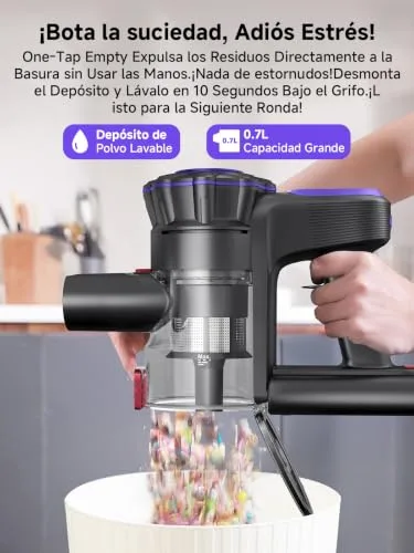 MONSGA ▫️ Vassoura Aspiradora sem Fio 45 kPa/50 min, Aspiradora com Ecrã LED 6
