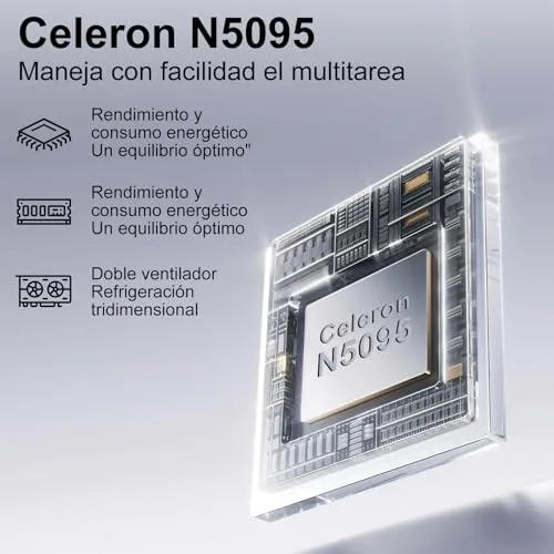 Ruzava ▫️ Portátil de 14 polegadas com Celeron N5095 até 2,9 GHz, 8 GB de RAM, SSD de 256 GB, TF de 1 TB, Windows 11, LPDDR4, 1920*1080 FHD, Wi-Fi 5G, USB 3.0, película protetora, espanhol - roxo, corpo metálico-1 3