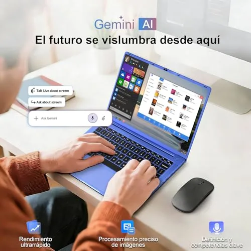 Ruzava ▫️ Portátil de 14 polegadas com Celeron N5095 até 2,9 GHz, 8 GB de RAM, SSD de 256 GB, TF de 1 TB, Windows 11, LPDDR4, 1920*1080 FHD, Wi-Fi 5G, USB 3.0, película protetora, espanhol - roxo, corpo metálico-1 4