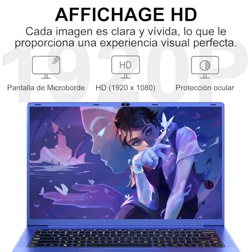 Ruzava ▫️ Portátil de 14 polegadas com Celeron N5095 até 2,9 GHz, 8 GB de RAM, SSD de 256 GB, TF de 1 TB, Windows 11, LPDDR4, 1920*1080 FHD, Wi-Fi 5G, USB 3.0, película protetora, espanhol - roxo, corpo metálico-1 6