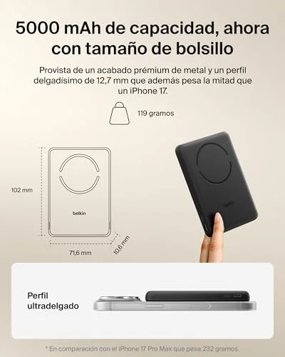 Belkin ▫️ Bateria externa BoostCharge de 5000 mAh com anel magnético - Preto 2