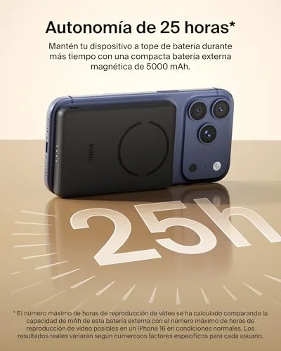 Belkin ▫️ Bateria externa BoostCharge de 5000 mAh com anel magnético - Preto 3