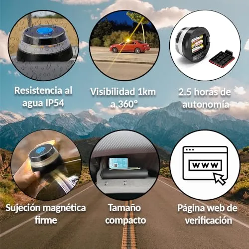 RAYKONG ▫️ Baliza V16 Geolocalização DGT | Luz de emergência para automóvel homologada e conectada à DGT 3.0 | Cartão SIM e dados pré-pagos até dezembro de 2038 | 1 unidade 5