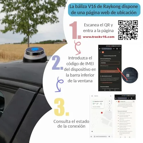 RAYKONG ▫️ Baliza V16 Geolocalização DGT | Luz de emergência para automóvel homologada e conectada à DGT 3.0 | Cartão SIM e dados pré-pagos até dezembro de 2038 | 1 unidade 6