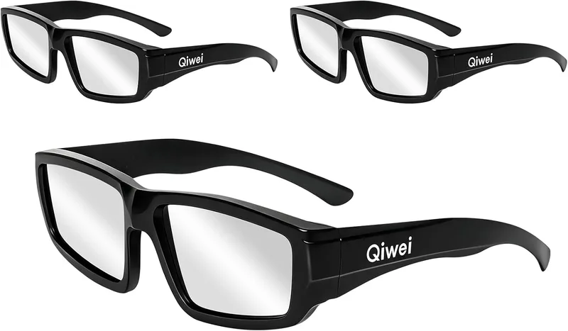 QIWEI ▫️ Óculos para o Eclipse Solar Homologados 2026 [Pacote 3/6] - Certificados CE e ISO 12312-2:2015 Óculos de plástico para eclipses - Proteção Premium UV/IR para o Eclipse Solar Total de 12 de agosto - Adultos e Crianças