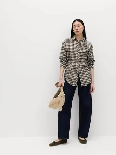 Marks & Spencer ▫️ Camisa 100% algodão, xadrez, com cordão ajustável na cintura 3