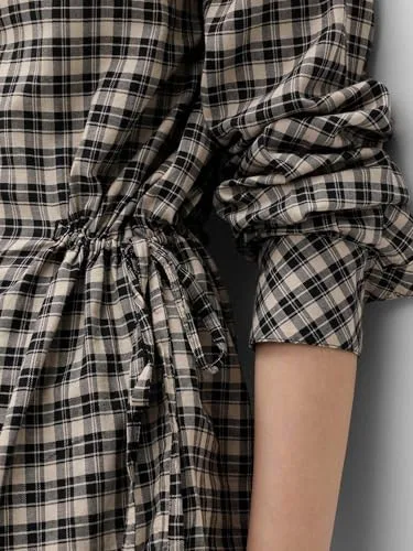 Marks & Spencer ▫️ Camisa 100% algodão, xadrez, com cordão ajustável na cintura 4