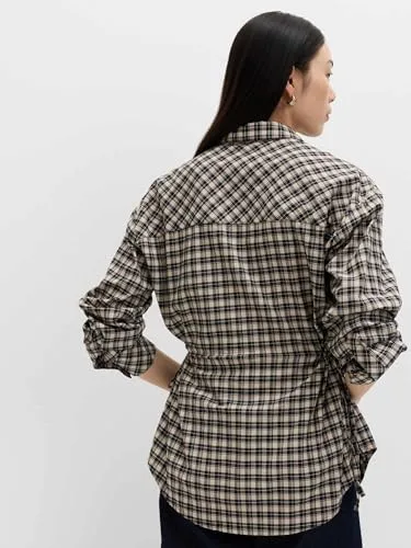 Marks & Spencer ▫️ Camisa 100% algodão, xadrez, com cordão ajustável na cintura 5