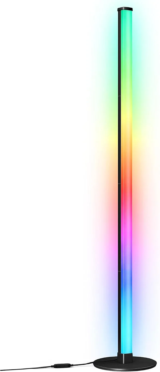VASAGLE ▫️ Candeeiro de pé LED RGB, com regulação de intensidade, 3000K, preto mate