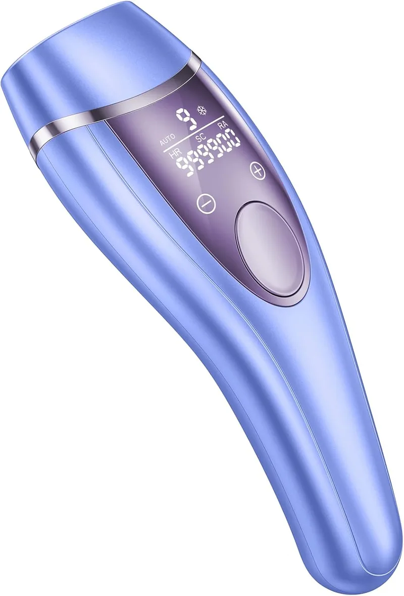 Deplite ▫️ Depiladora a laser 21J IPL indolor com função de arrefecimento, depiladora de luz pulsada com 9 níveis de energia, máquina de depilação a laser doméstica para rosto, virilha e corpo, azul escuro