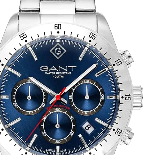 GANT ▫️ Greenfield G202003 - Relógio cronógrafo para homem, aço inoxidável, mostrador azul, quartzo, 10 ATM 2