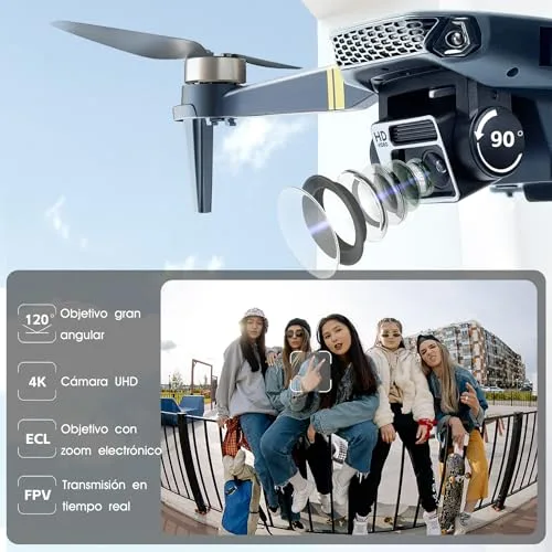 CHUBORY ▫️ Drone com câmara 4K HD, 84 minutos de voo (3 baterias), alcance de 800 m, acompanhamento automático, motor sem escovas e pairar automático – Ideal para principiantes e adultos 3
