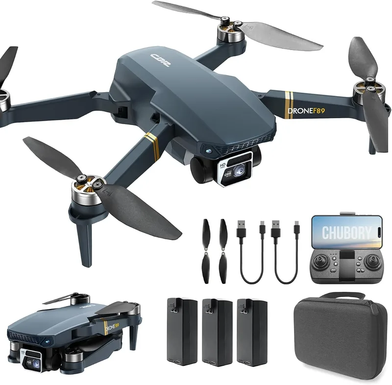 CHUBORY ▫️ Drone com câmara 4K HD, 84 minutos de voo (3 baterias), alcance de 800 m, acompanhamento automático, motor sem escovas e pairar automático – Ideal para principiantes e adultos