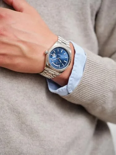 GANT ▫️ Relógio Fairfax G189002 para homem, aço inoxidável, mostrador azul, mecanismo de quartzo japonês, 41 mm, vidro mineral, data, dia da semana, 10 ATM 4