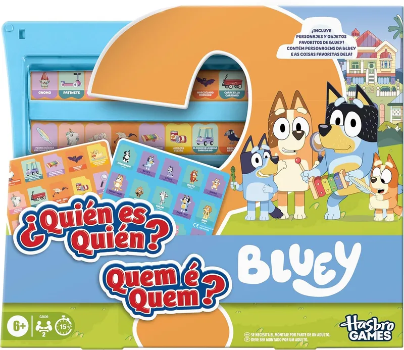 Hasbro Gaming ▫️ Jogo infantil «Quem é quem?», edição Bluey, Jogos de Mesa para a Família e de Viagem, 6+ - Versão em espanhol - português