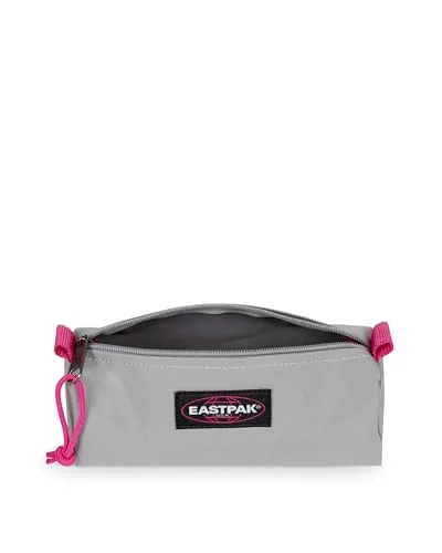 EASTPAK ▫️ Estojo Individual Benchmark, bolsa compacta para material escolar com fecho de correr e grande compartimento principal, 6 x 20,5 x 7,5 cm - Kontrast Grey Pink 2