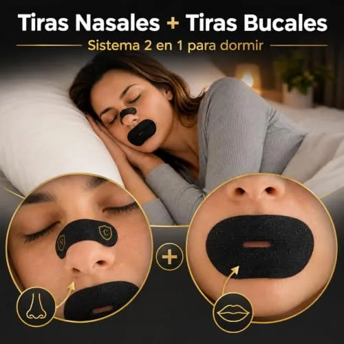 NeoConfort ▫️ Tiras nasais e bucais para dormir 60+60, Sistema 2 em 1 2