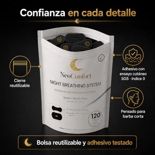 NeoConfort ▫️ Tiras nasais e bucais para dormir 60+60, Sistema 2 em 1 7