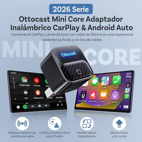 OTTOCAST ▫️ Mini Core 2 em 1 – Adaptador sem fios para CarPlay e Android Auto 2