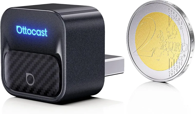 OTTOCAST ▫️ Mini Core 2 em 1 – Adaptador sem fios para CarPlay e Android Auto