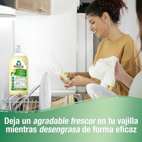 FROSCH ▫️ Detergente líquido para lavar louça à mão, bálsamo ecológico com aroma a limão, desengordura e protege a pele, testado dermatologicamente com pH neutro, limpeza e higiene eficazes - Embalagem de 8 x 500 ml 6