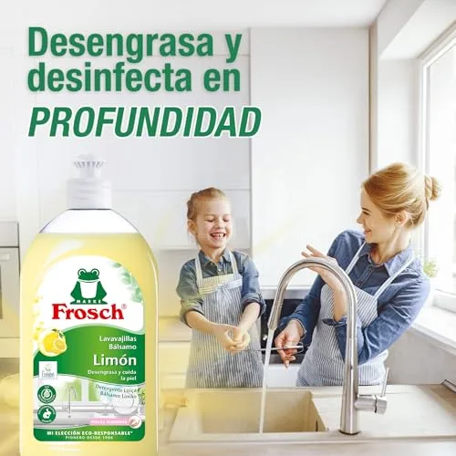 FROSCH ▫️ Detergente líquido para lavar louça à mão, bálsamo ecológico com aroma a limão, desengordura e protege a pele, testado dermatologicamente com pH neutro, limpeza e higiene eficazes - Embalagem de 8 x 500 ml 7