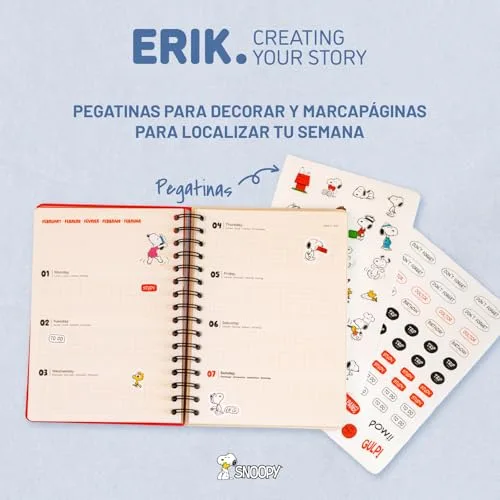 Grupo Erik ▫️ Agenda Snoopy 2026-2027 com visualização semanal 4