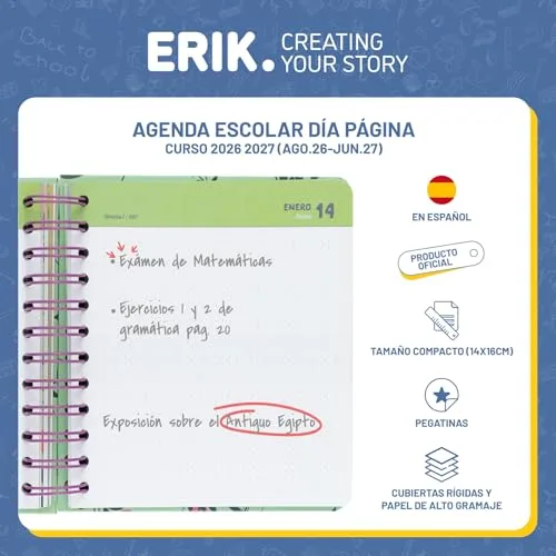 Grupo Erik ▫️ Agenda escolar 2026-2027: Um dia por página – Amelie em espanhol 2